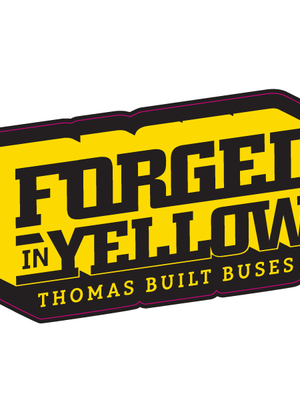 FORGED IN YELLOW STICKER