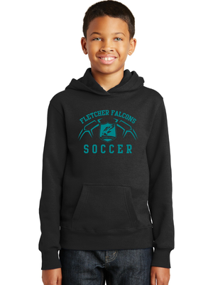 Port & Company ®  Youth Fan Favorite Fleece Pullover Hooded Sweatshirt - Jet Black