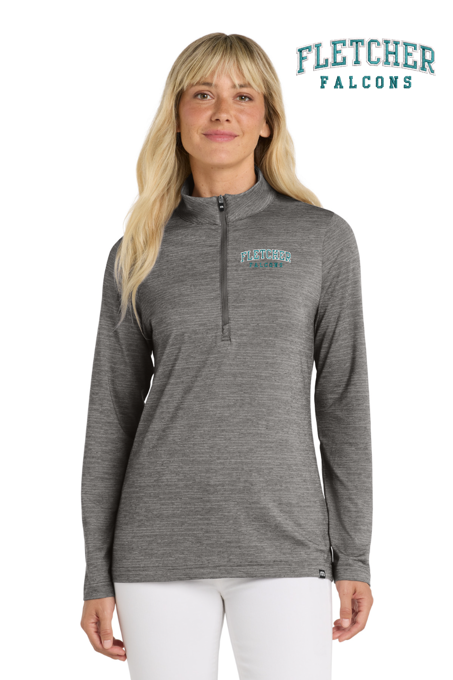 TravisMathew Ladies Crestview 1/4-Zip - Grey Heather