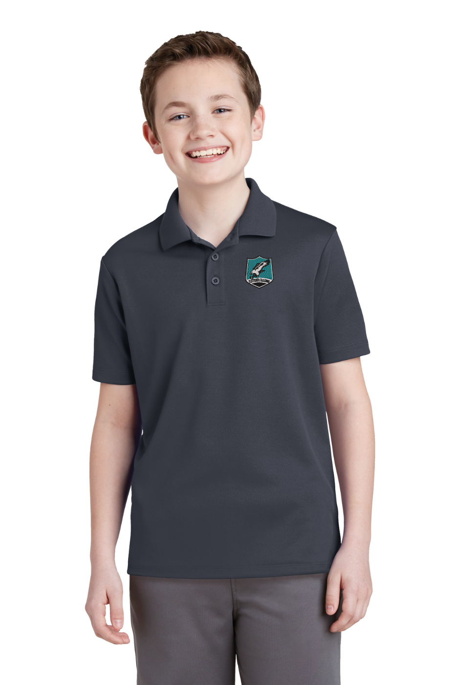 Sport-Tek ®  Youth PosiCharge ®  RacerMesh ®  Polo. - Graphite