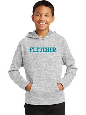 Sport-Tek ®  Youth PosiCharge ®  Electric Heather Fleece Hooded Pullover - Silver Electric