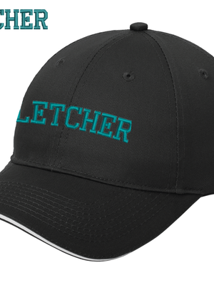 Port & Company ® Washed Twill Sandwich Bill Cap - Black/White