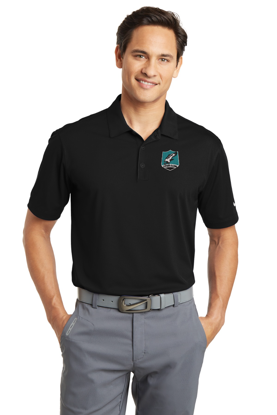 Nike Dri-FIT Vertical Mesh Polo- Black