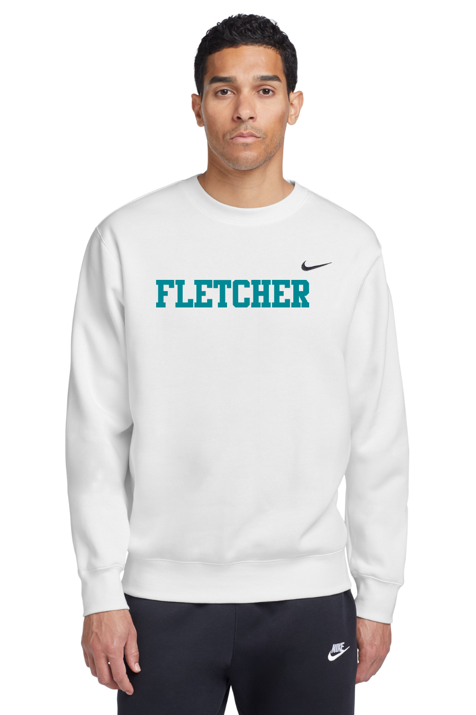 Nike Club Fleece Crew  - White