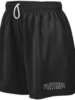 Ladies Wicking Mesh Shorts - BLACK