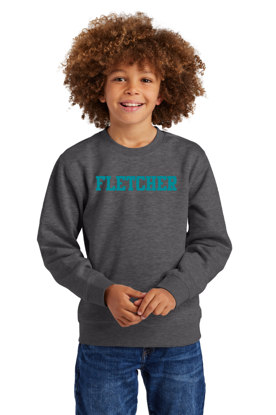 District ®  Youth V.I.T. ™  Fleece Crew DT6104Y - Heather Charcoal