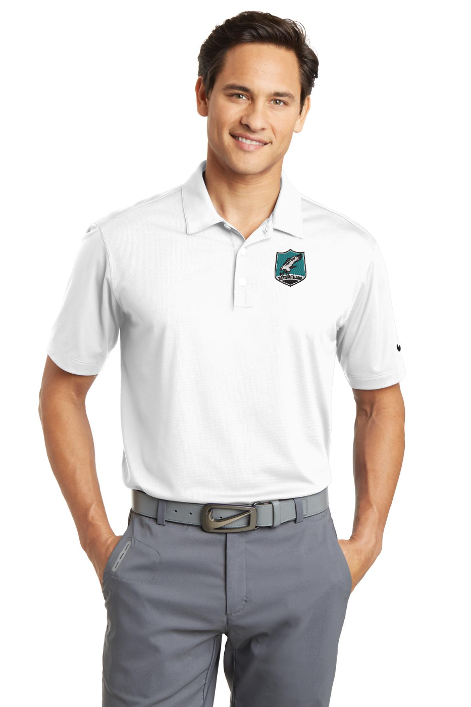Nike Dri-FIT Vertical Mesh Polo- White