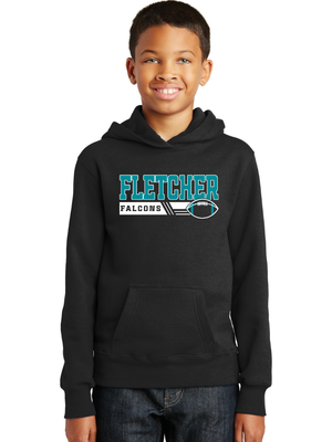 Port & Company ®  Youth Fan Favorite Fleece Pullover Hooded Sweatshirt  - Jet Black