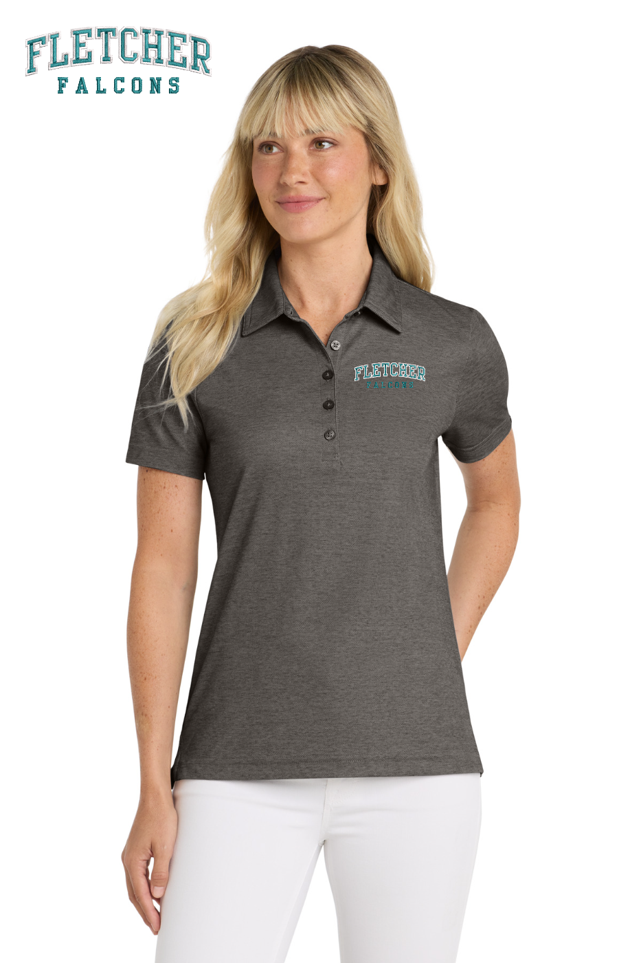TravisMathew Ladies Oceanside Heather Polo- Black Heather
