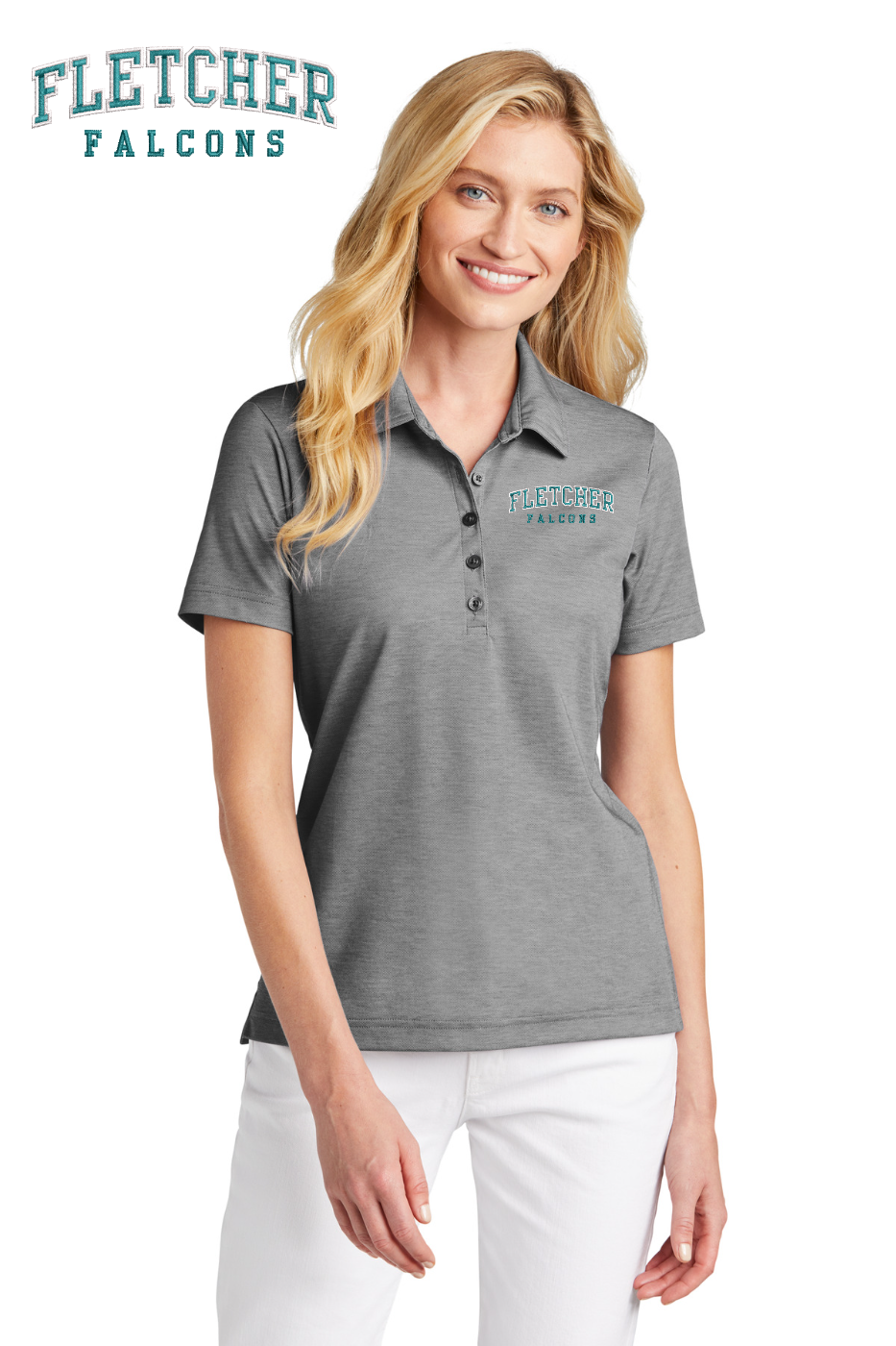 TravisMathew Ladies Oceanside Heather Polo - Quiet Shade Grey Heather