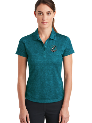Nike Ladies Dri-FIT Crosshatch Polo. - Blustery/ Navy
