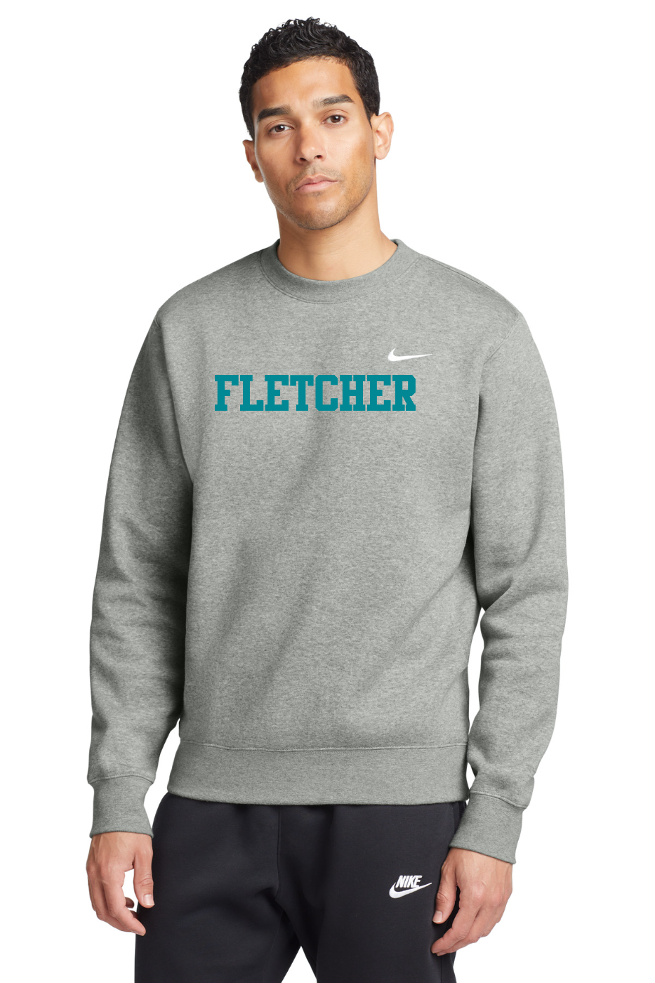 Nike Club Fleece Crew - Dark Grey Heather
