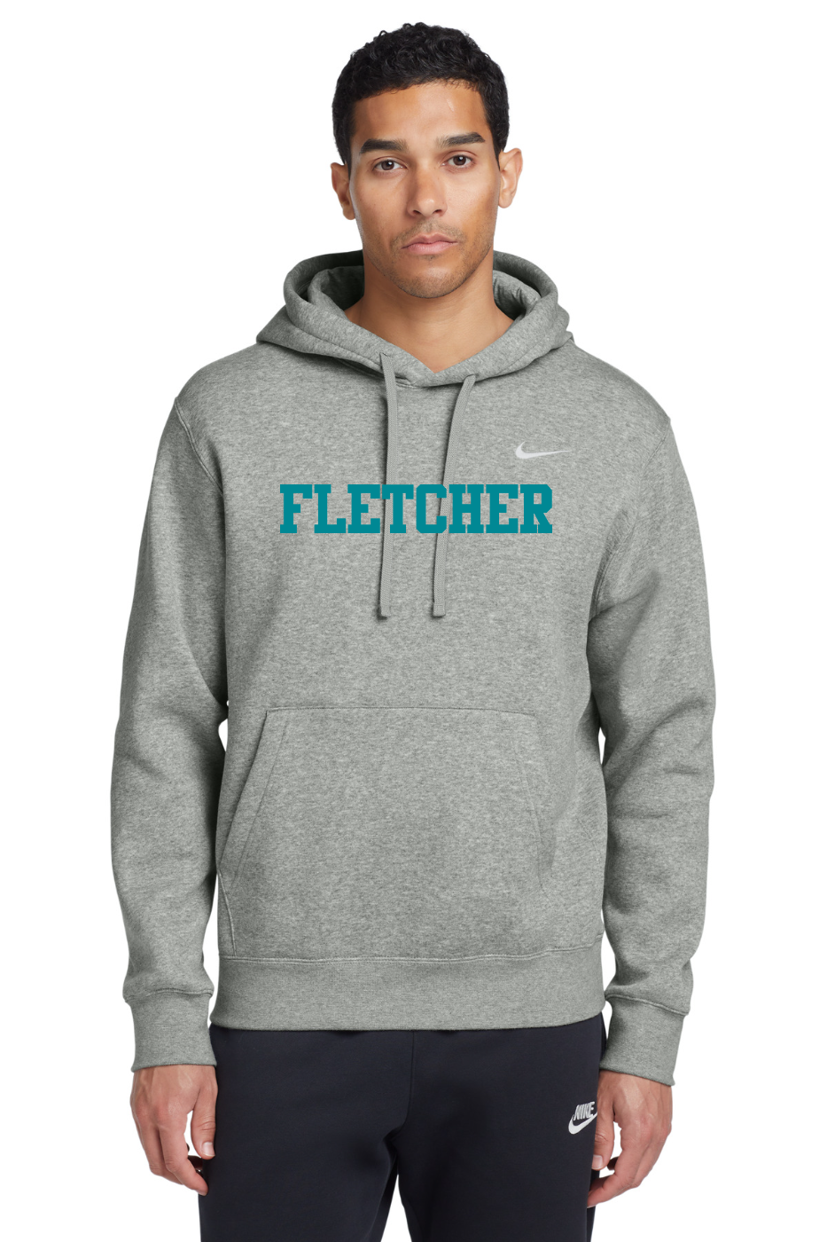 Nike Club Fleece Pullover Hoodie CJ1611 - Dark Grey Heather