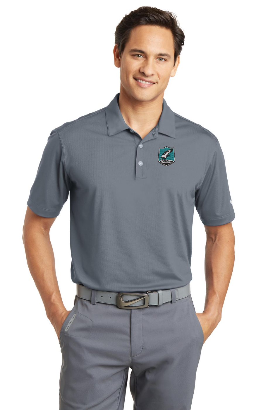 Nike Dri-FIT Vertical Mesh Polo- Cool Grey