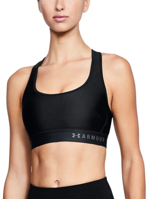 Women's Armour® Mid Crossback Sports Bra - Black