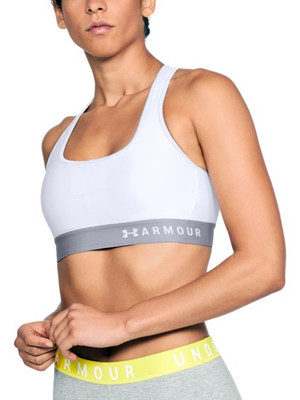 Women's Armour® Mid Crossback Sports Bra - WHT