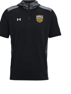  Men's UA Command Short Sleeve Hoodie - Black 
