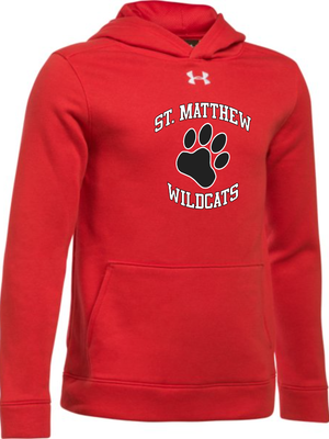 Youth UA Hustle Fleece Hoody - RED (600)