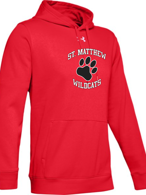 Men's UA Hustle Fleece Hoody - RED (600)